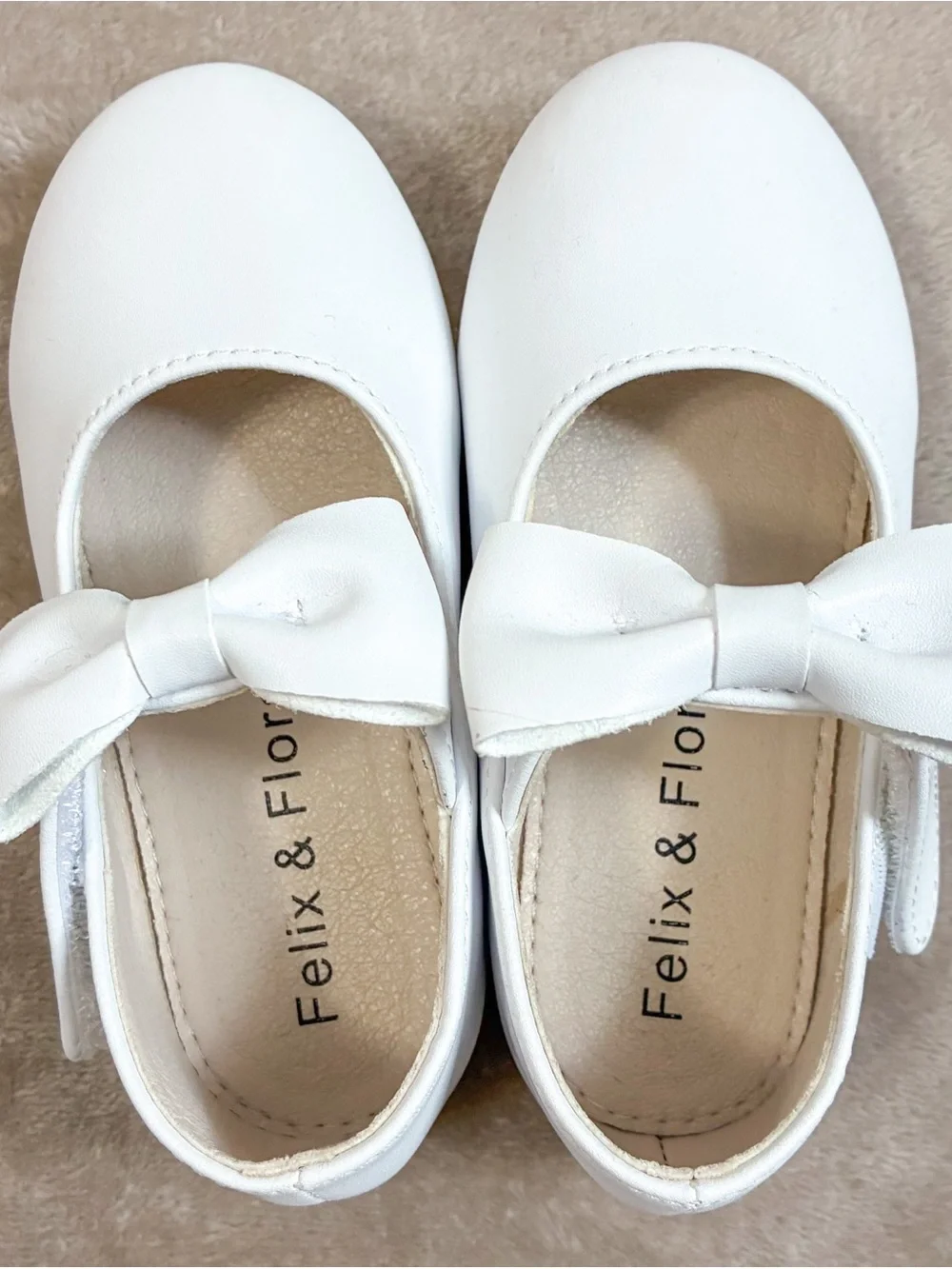 Toddler Girl White Bow Mary Jane Shoes